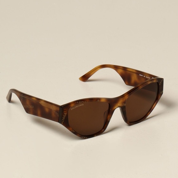 BALENCIAGA HAVANA MONOGRAM CAT EYE SUNGLASSES BB0097S - Picture 5 of 5